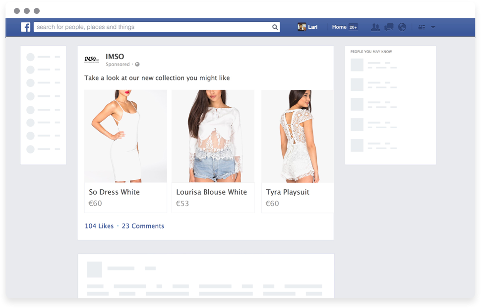Nosto works with Facebook to recover shopping carts.