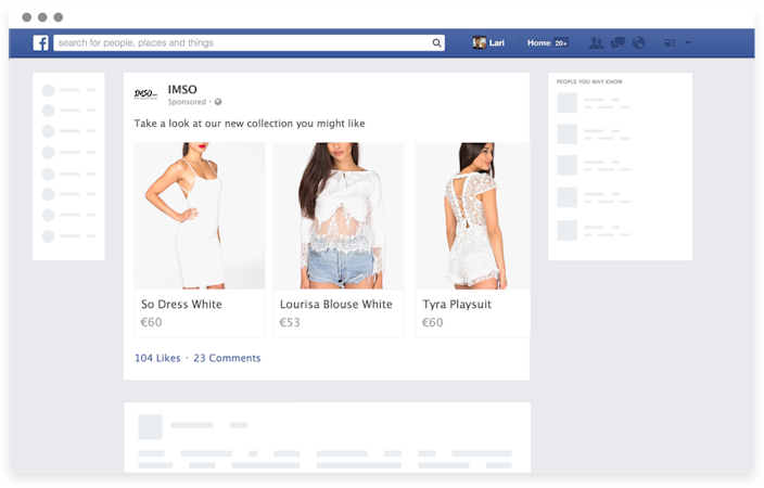 Nosto screenshot: Nosto works with Facebook to recover shopping carts.