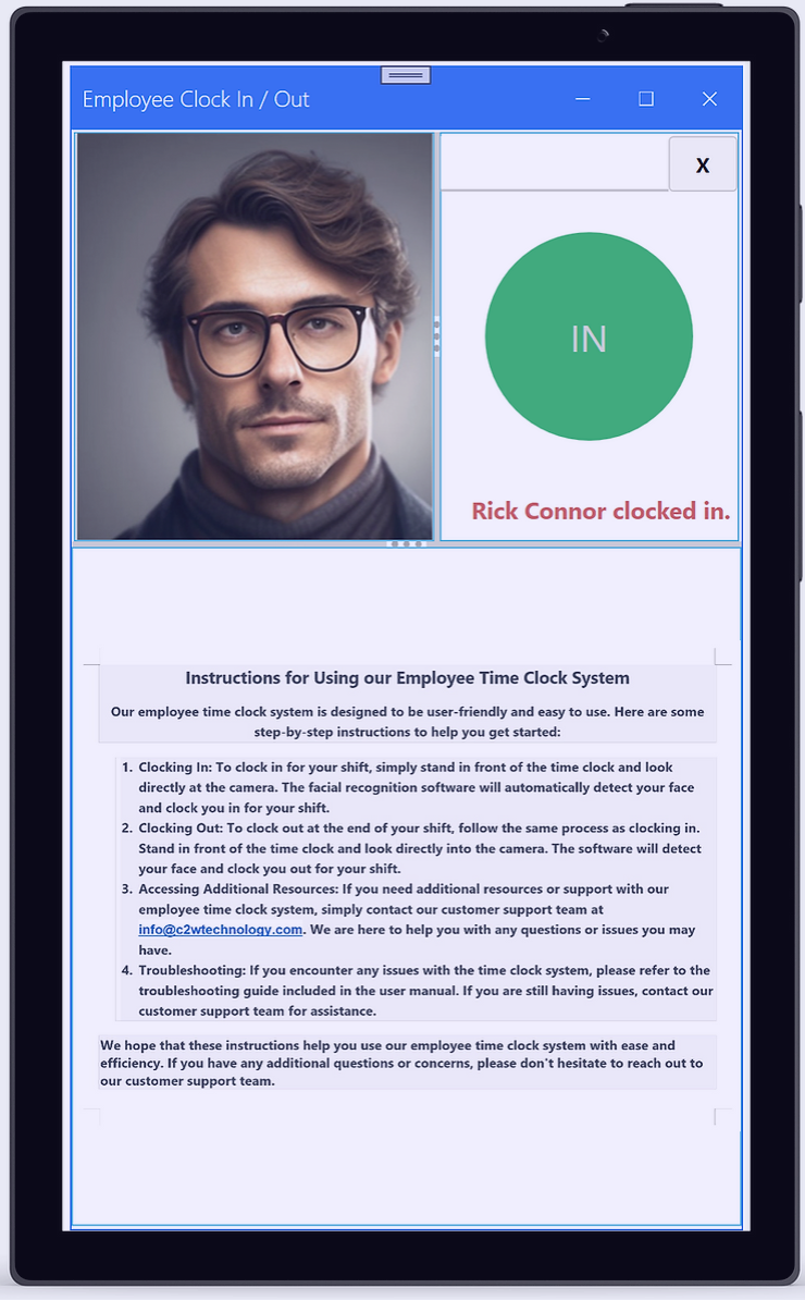 Employee Time Clock Software Software - Employee Clock in/out