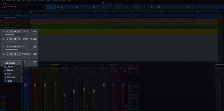 Studio One screenshot: Studio One virtual instruments