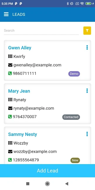 ezeeCRM contact database