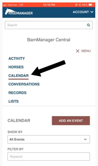 BarnManager calendar