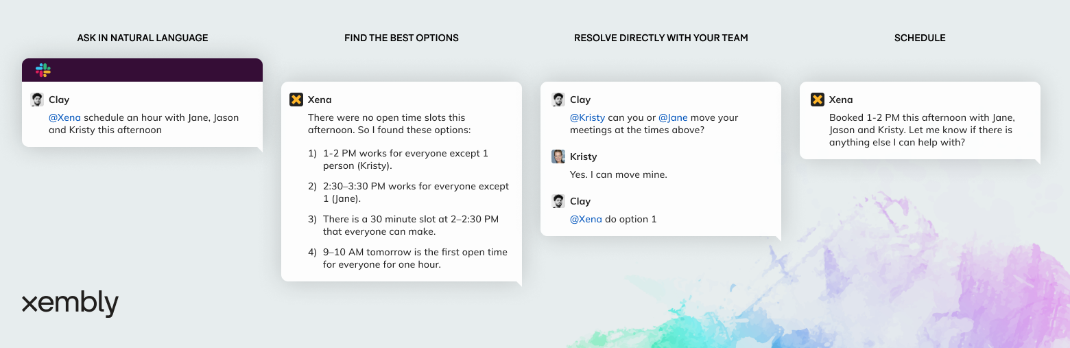 Meeting scheduling made easy with Xembly.