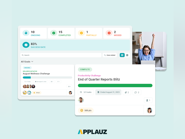Applauz Recognition Software - Employee Challenges - Set up custom employee or team wellness and productivity challenges.