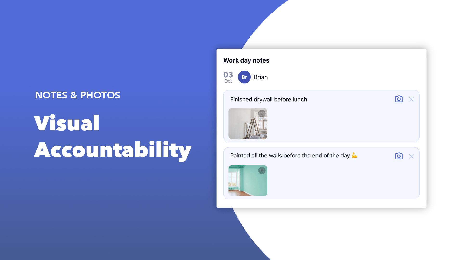 Enhance accountability with visual confirmations. Team members can attach photos to their task updates, providing clear, visual proof of completed assignments and progress.