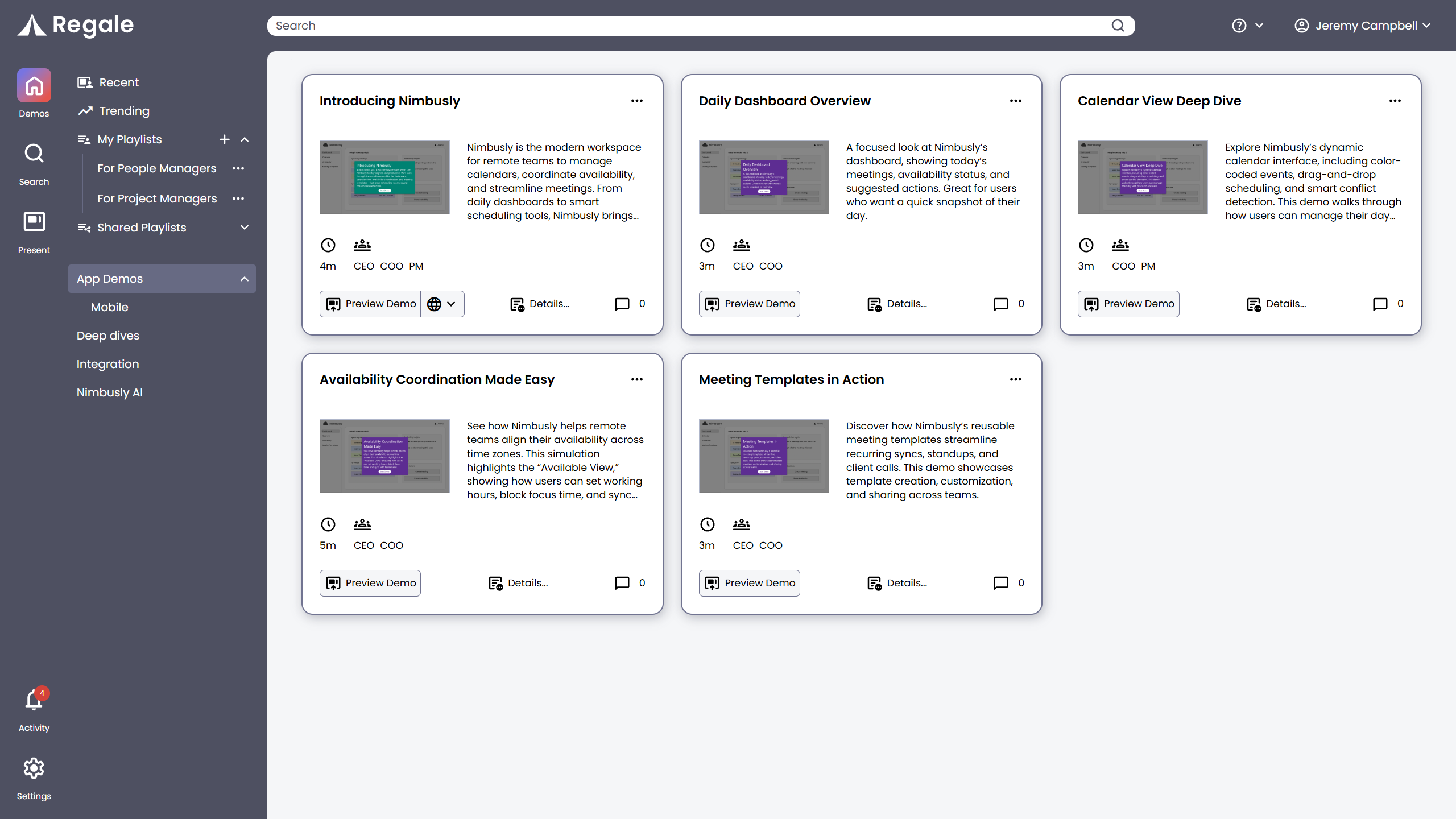 Regale Software - The Regale web app let's sellers find and launch demos quickly, so they can keep the conversation flowing.