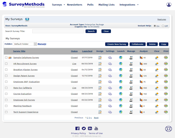 SurveyMethods screenshot: The SurveyMethods application interface is intuitive and easy to use.