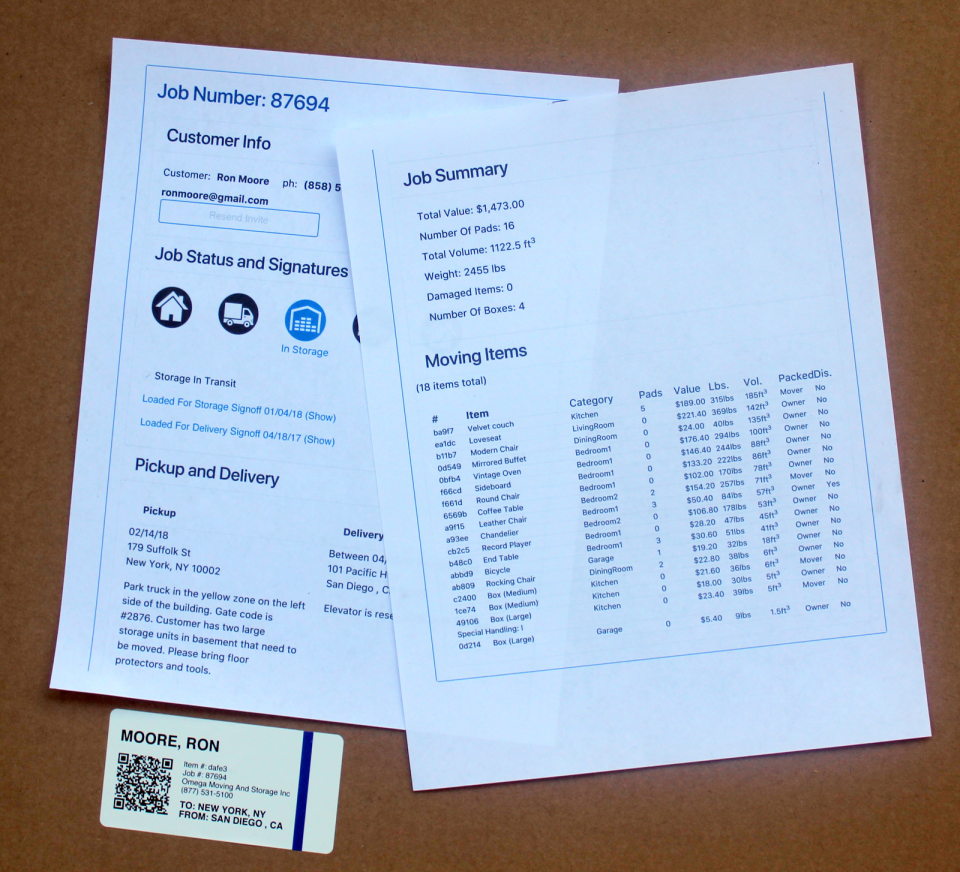 Speedy Inventory Software - Hard copies of job details can be printed