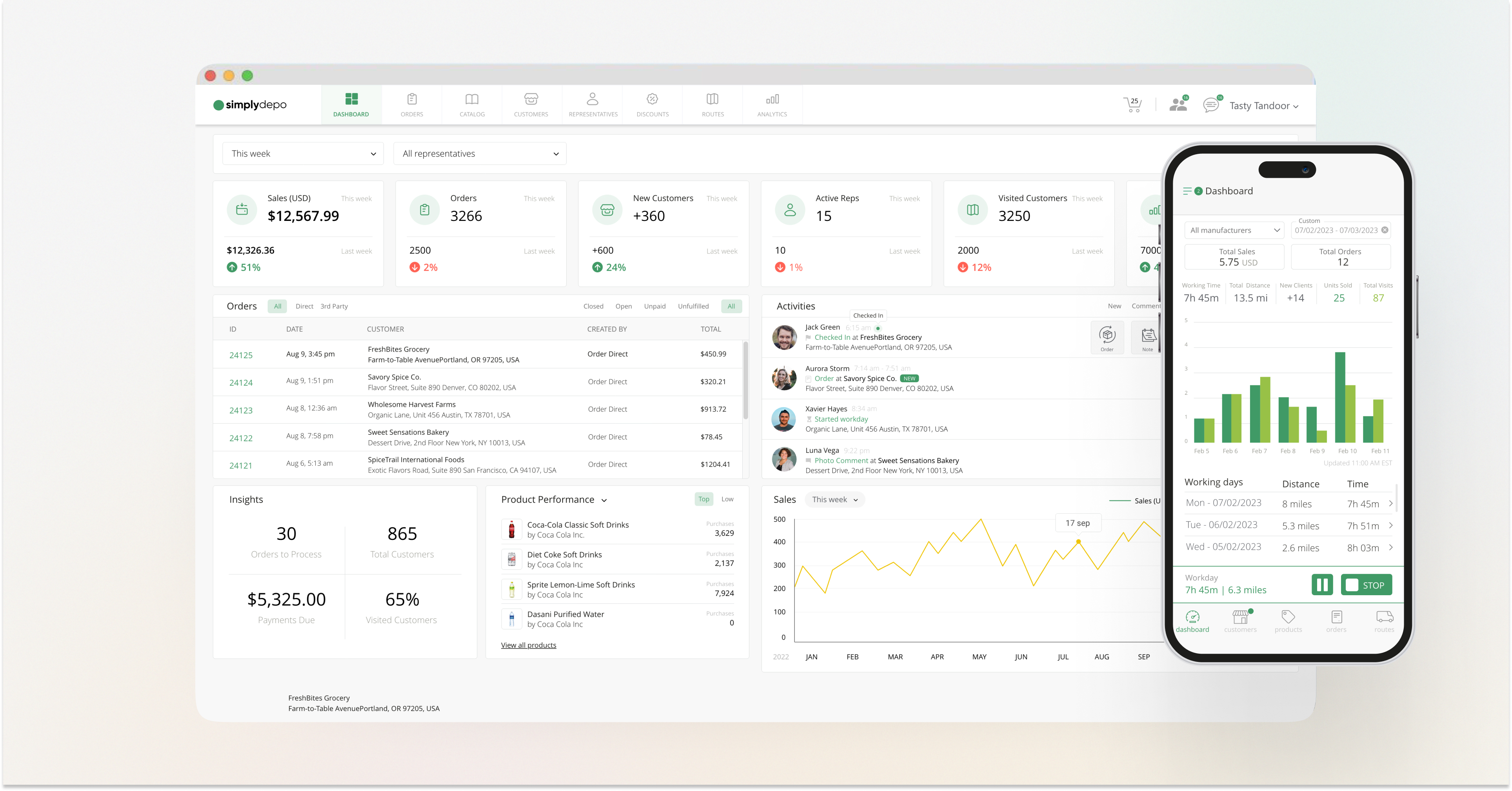 SimplyDepo screenshot: Web & Mob Dashboards