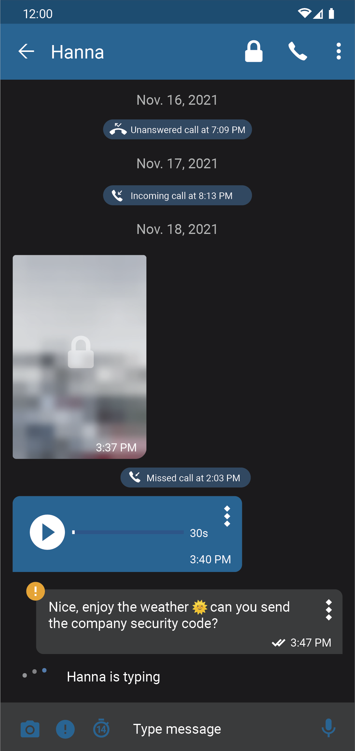 ChatMail screenshot: Encrypted calling, messages, voice, photos, notes and anonymous group chats.