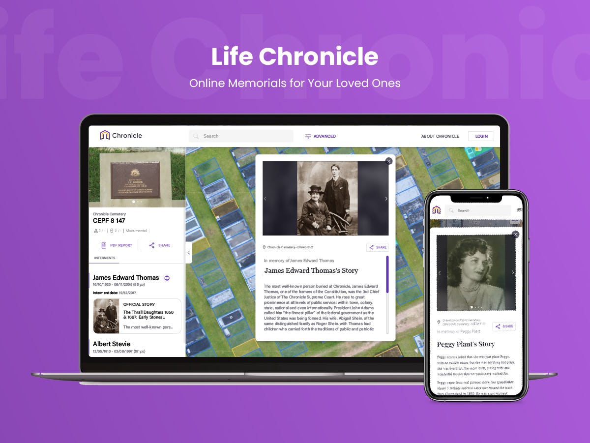 Chronicle Software - Online memorials to share and preserve the stories of loved ones, providing a meaningful way for families to remember and celebrate their lives.