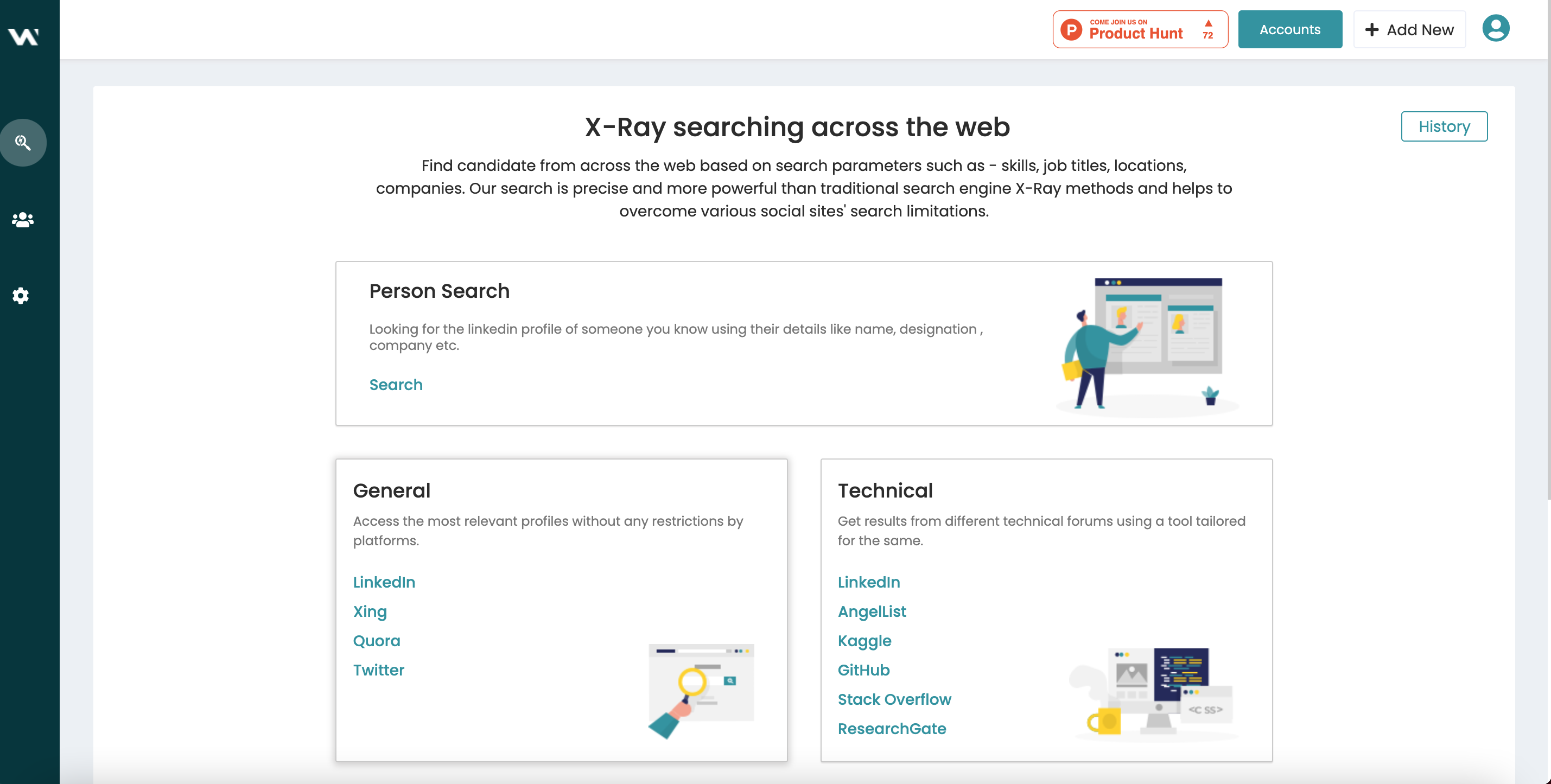 Webbtree Talent Source screenshot: Webbtree Talent Source search page