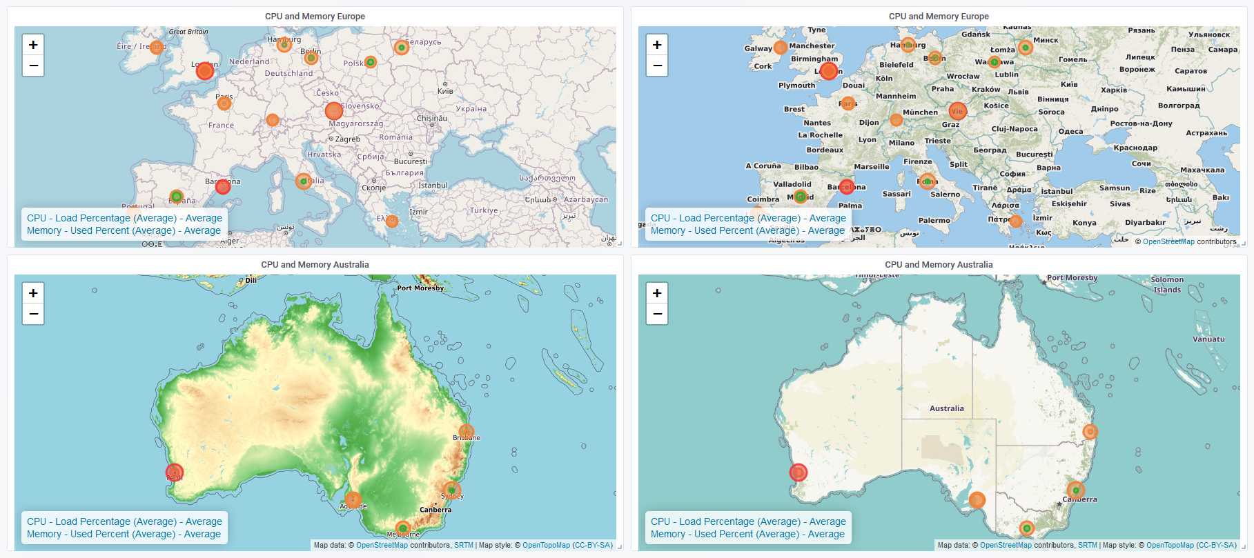 Statseeker screenshot: Asset location mapping