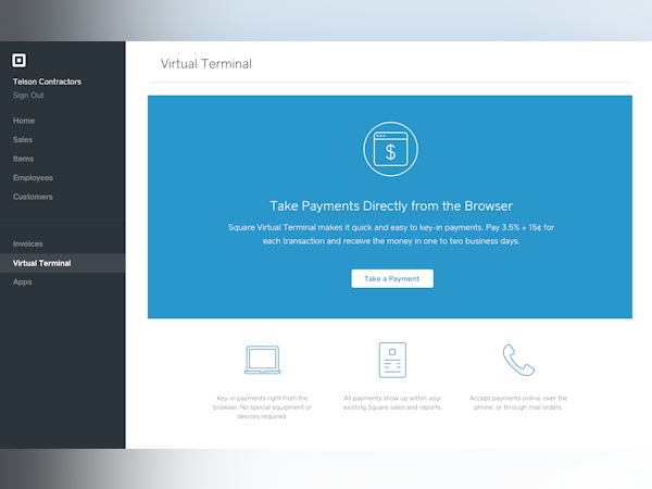 Square Payments Software - Square Payments virtual terminal