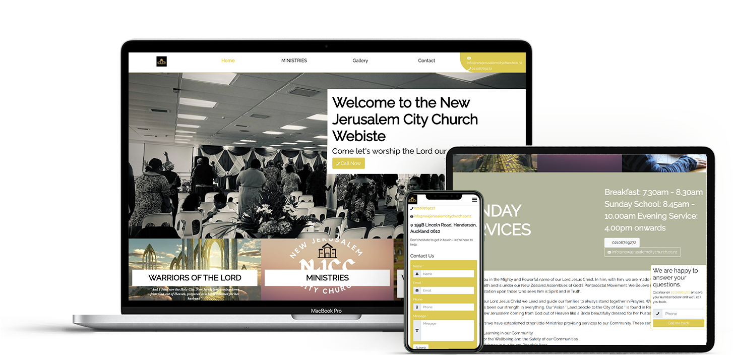 Local Church Website - home page - made with dazzly website builder