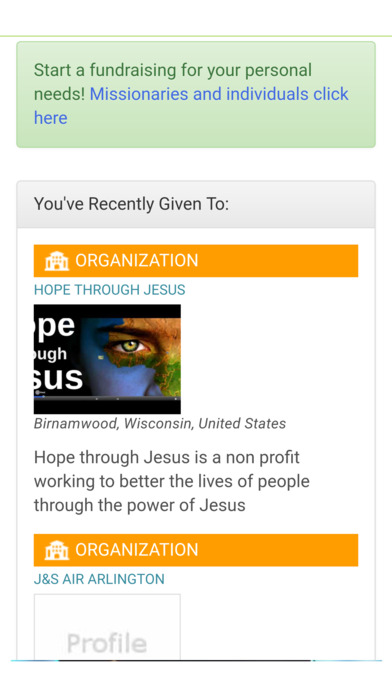 Keep track of all previous donations to organizations