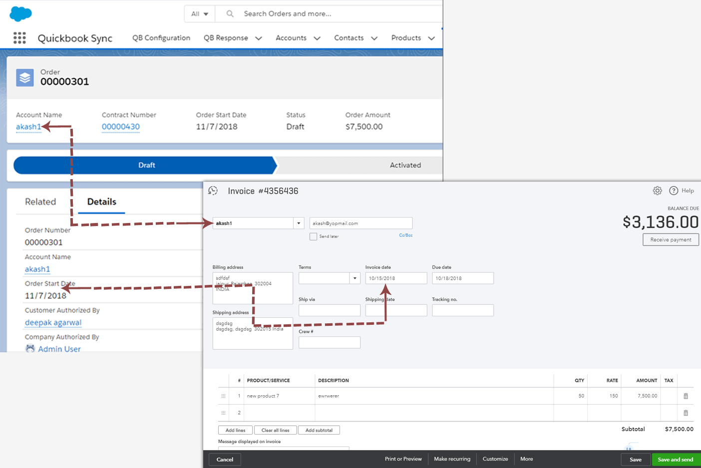 QuickBooks Bi-Directional Synchronizer screenshot: QuickBooks Bi-Directional Synchronizer invoice management
