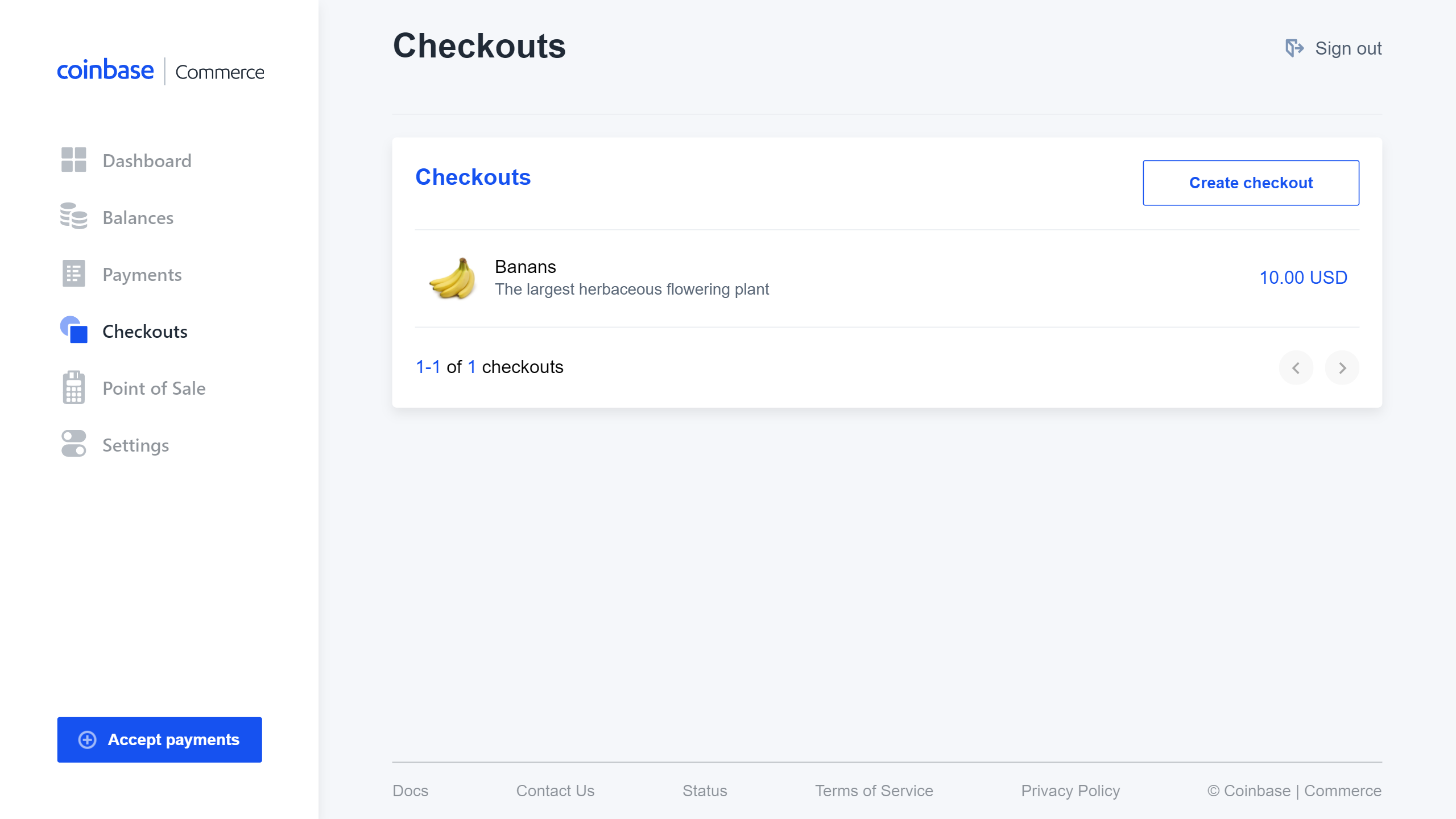 coinbase commerce checkout