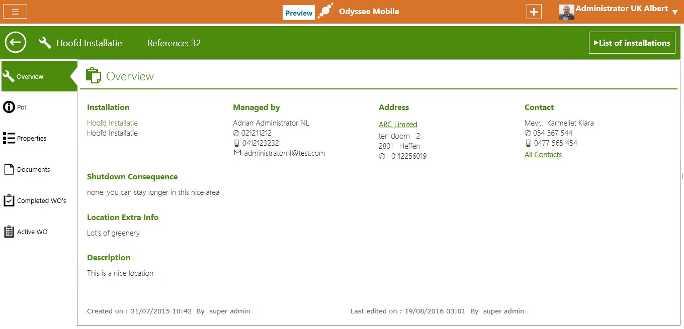 Odyssee Field Service job overview