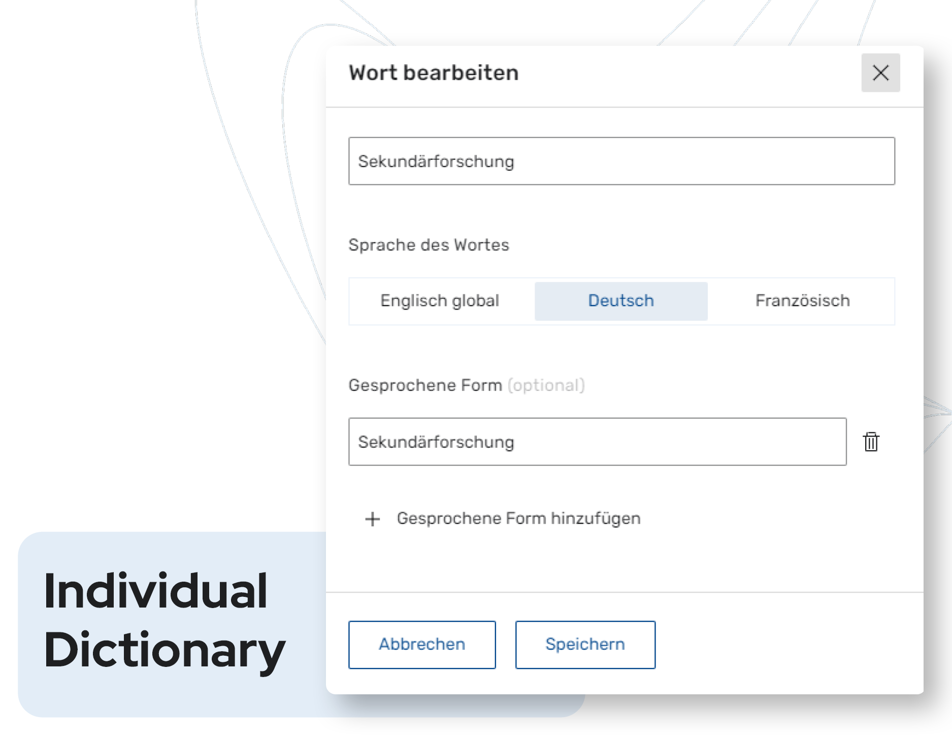 GoSpeech Software - You want to work with technical terms that GoSpeech may not know yet? Add these words to your individual dictionary simply and easily. This way you will get an even better recognition result and reduce the correction effort.