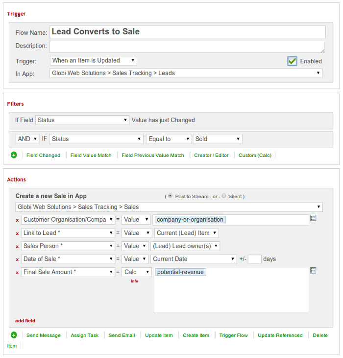 Lead converts to a Sale