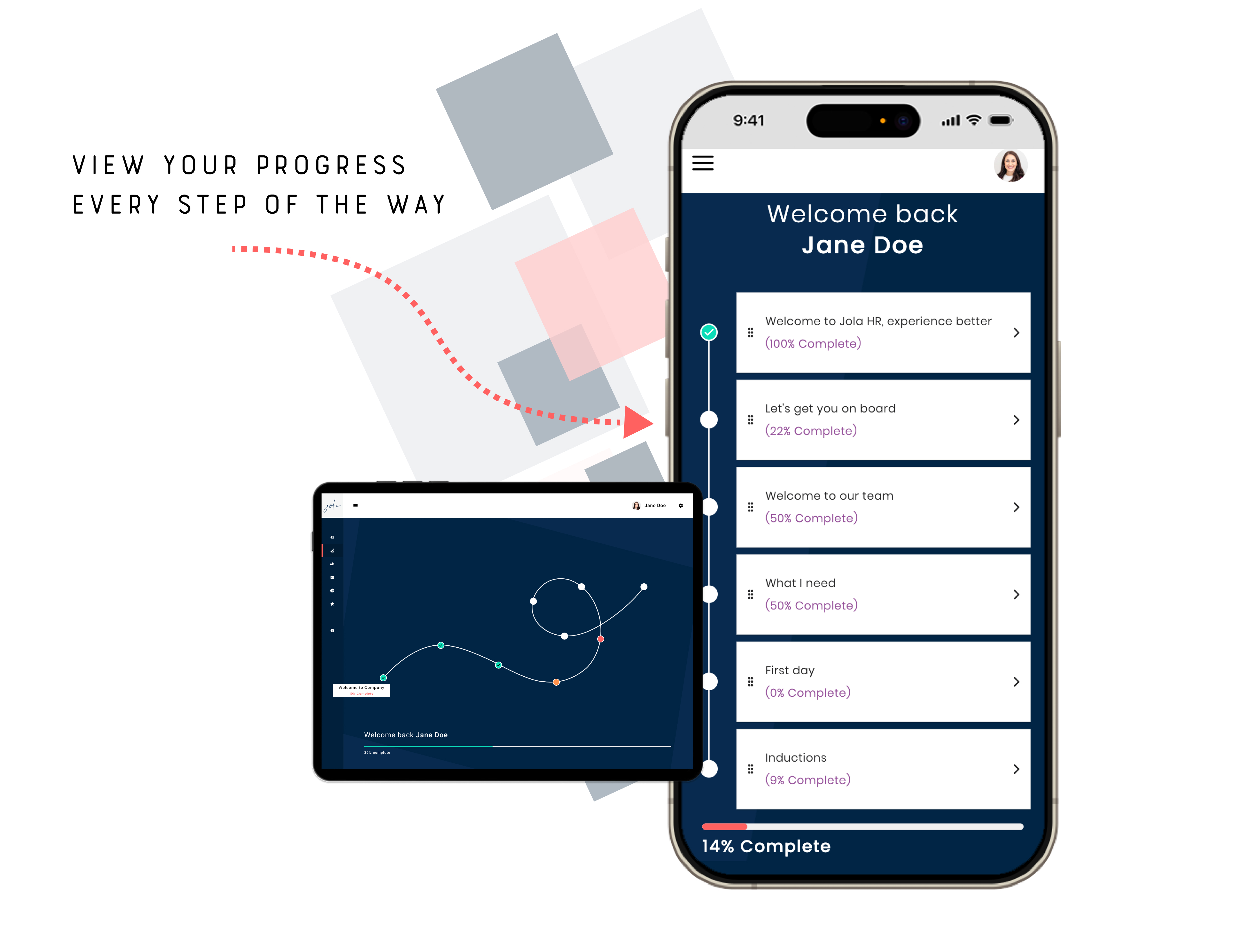 Jola HR screenshot: Paint the way for your new joiner, so they know exactly what they need to do