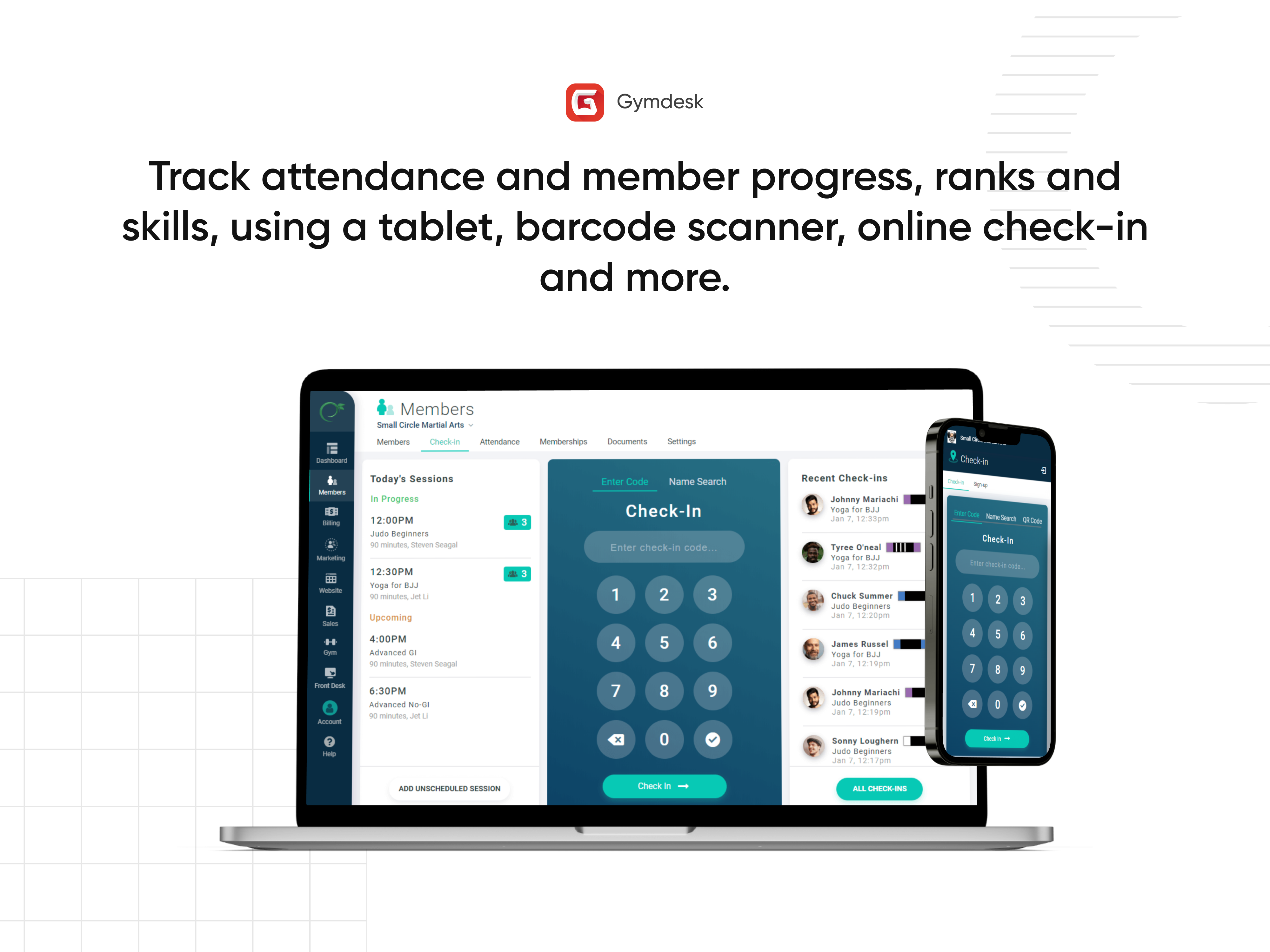 Gymdesk Software - Attendance tracking and check-in from any device