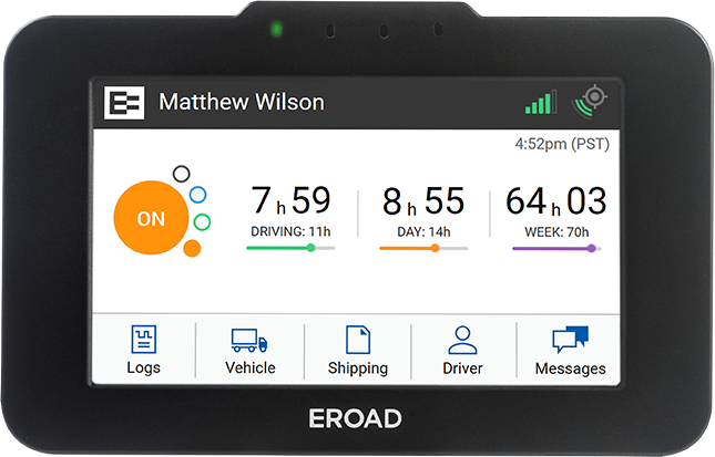 EROAD Software - Use the EROAD ELD within vehicles to track hours of service