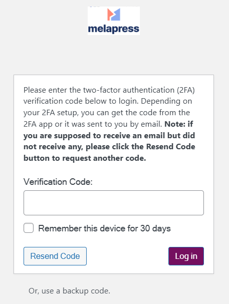 WP 2FA Software - WP 2FA verification