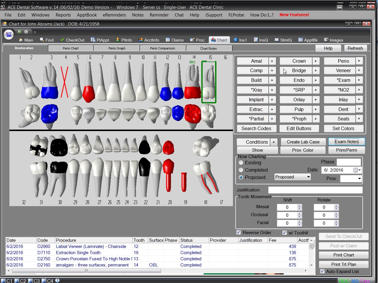 3D clinical charting and auto-note