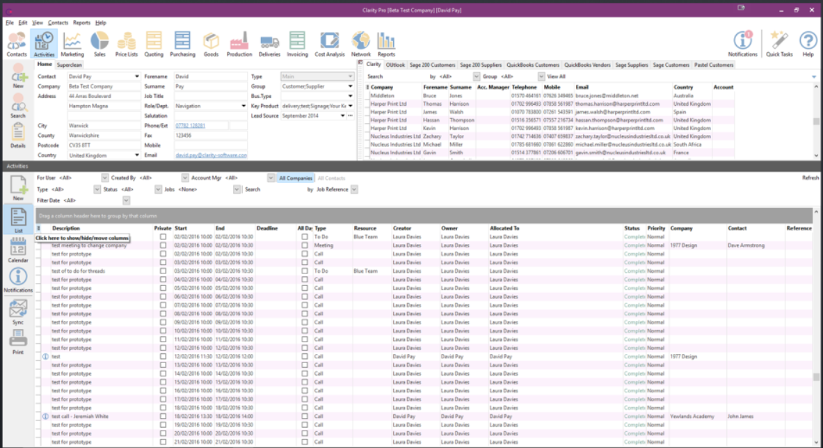 Clarity Software companies' details screenshot