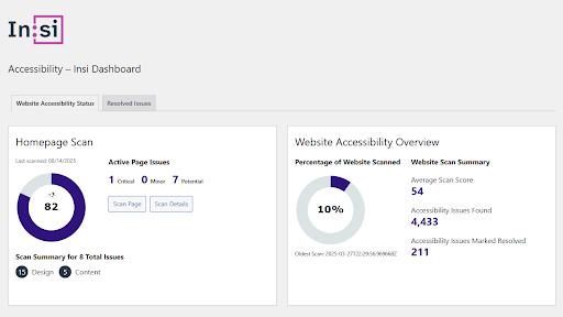 Insi screenshot: Insi dashboard