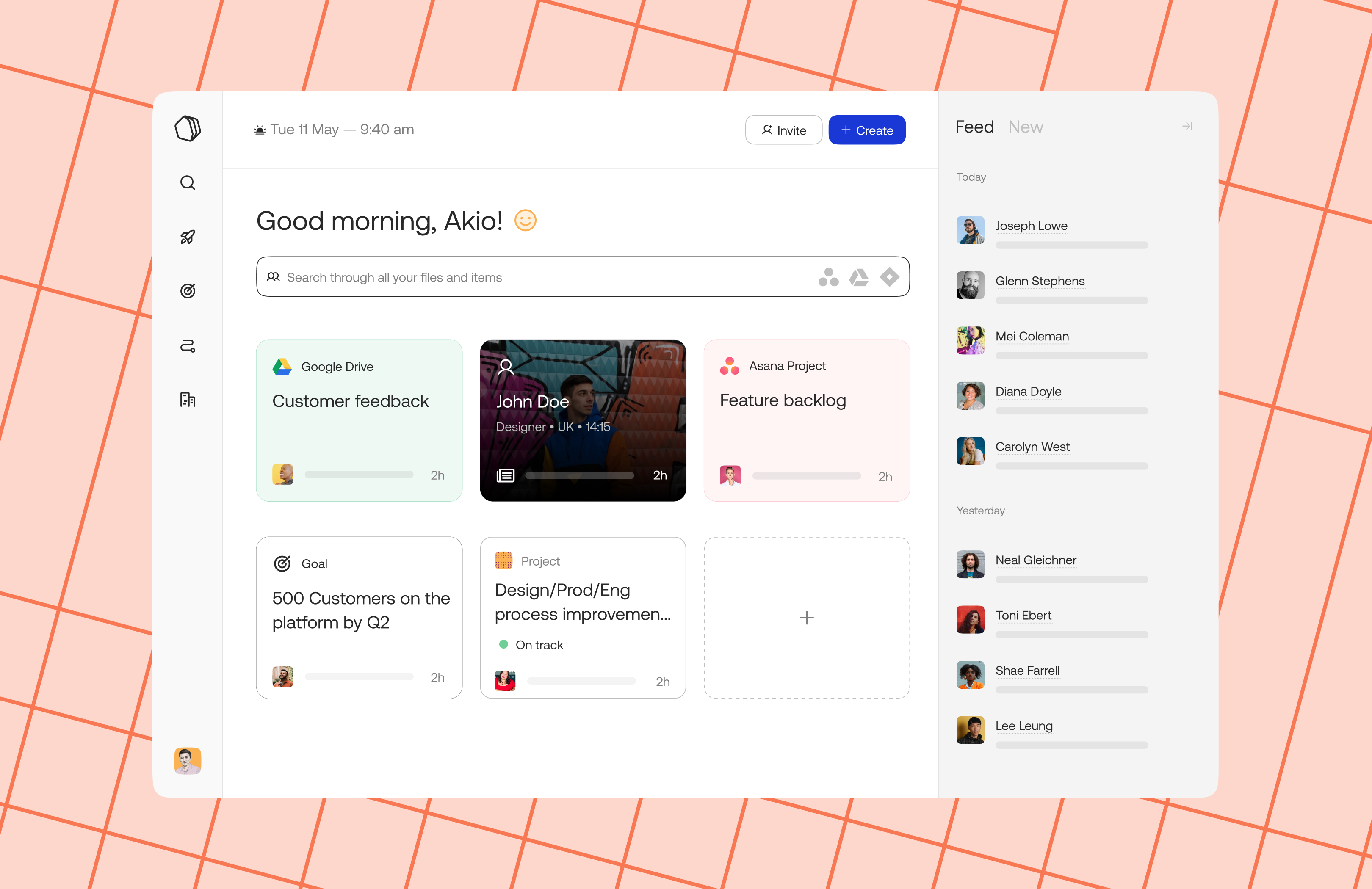 Qatalog Software - Your personal home inside the work hub. Pin important items across your projects, teams and tools like Google Calendar, and easily track them in one place. There's also a real-time feed of important activity across your projects, teams, and tools.