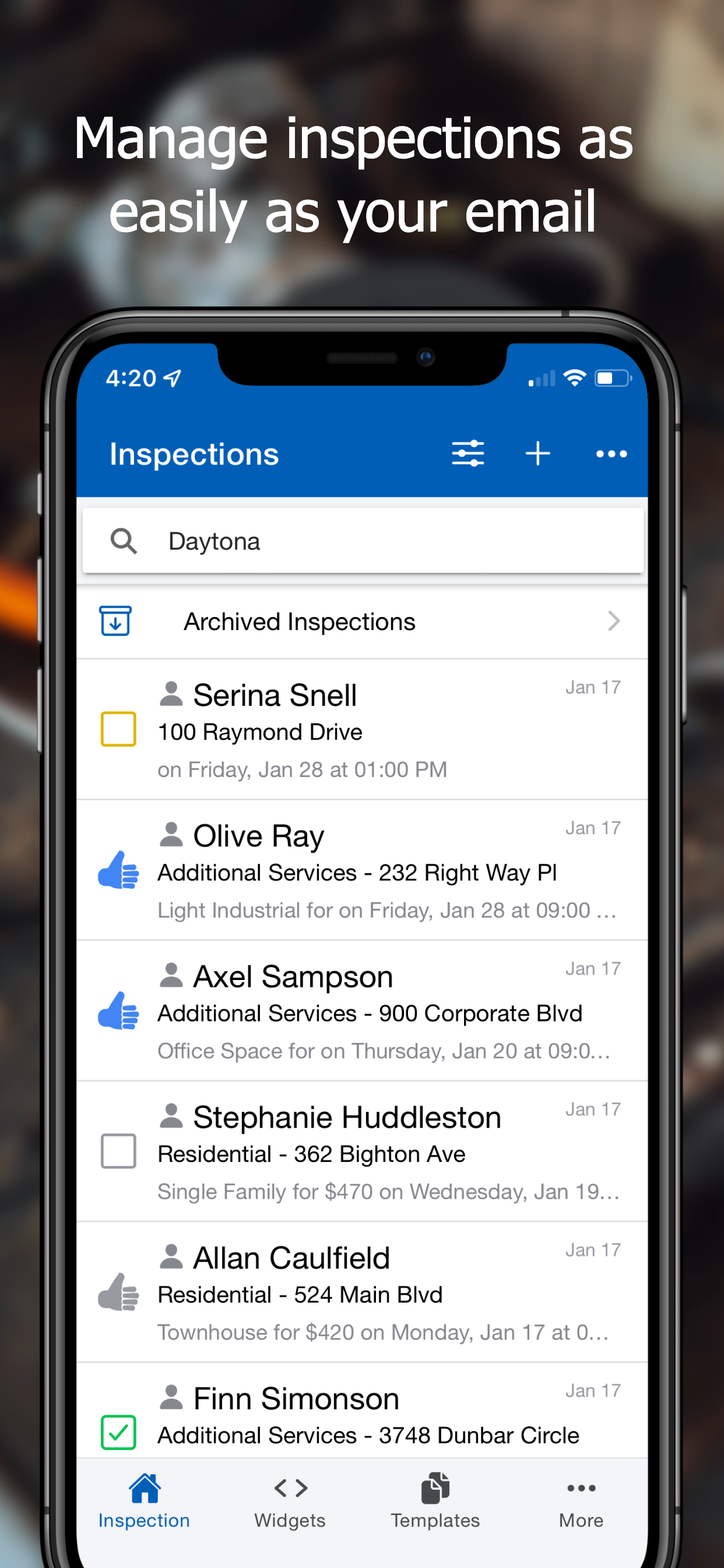 Manage inspections as easily as your email