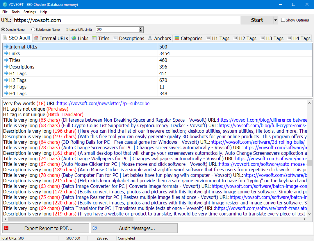 SEO Checker screenshot: SEO Audit