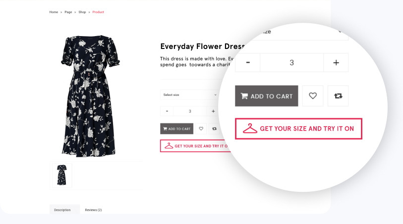 1. Customized button on a product page
