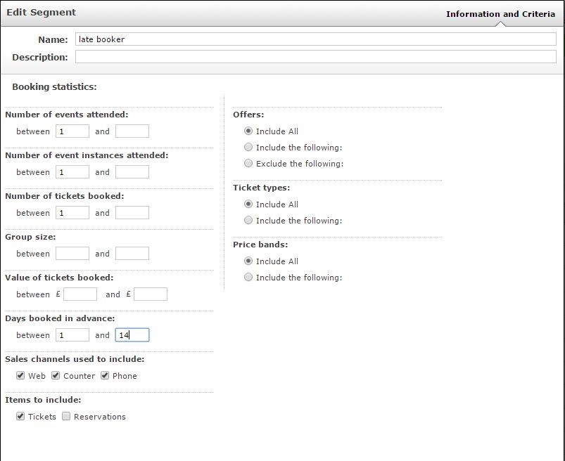 Create customer segments in order to send targeted promotional content