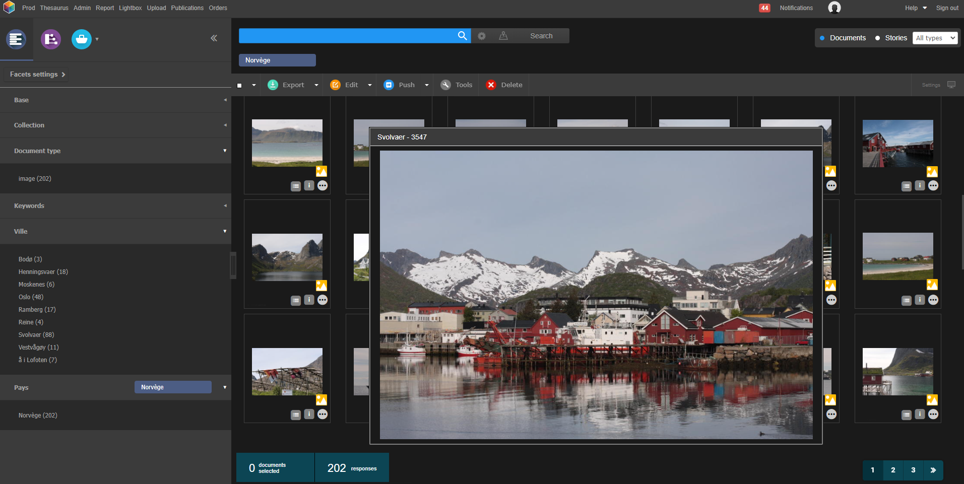 Phraseanet screenshot: Manage and search for your assets