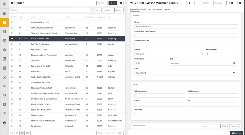 Timecount Software screenshot: Timecount customers