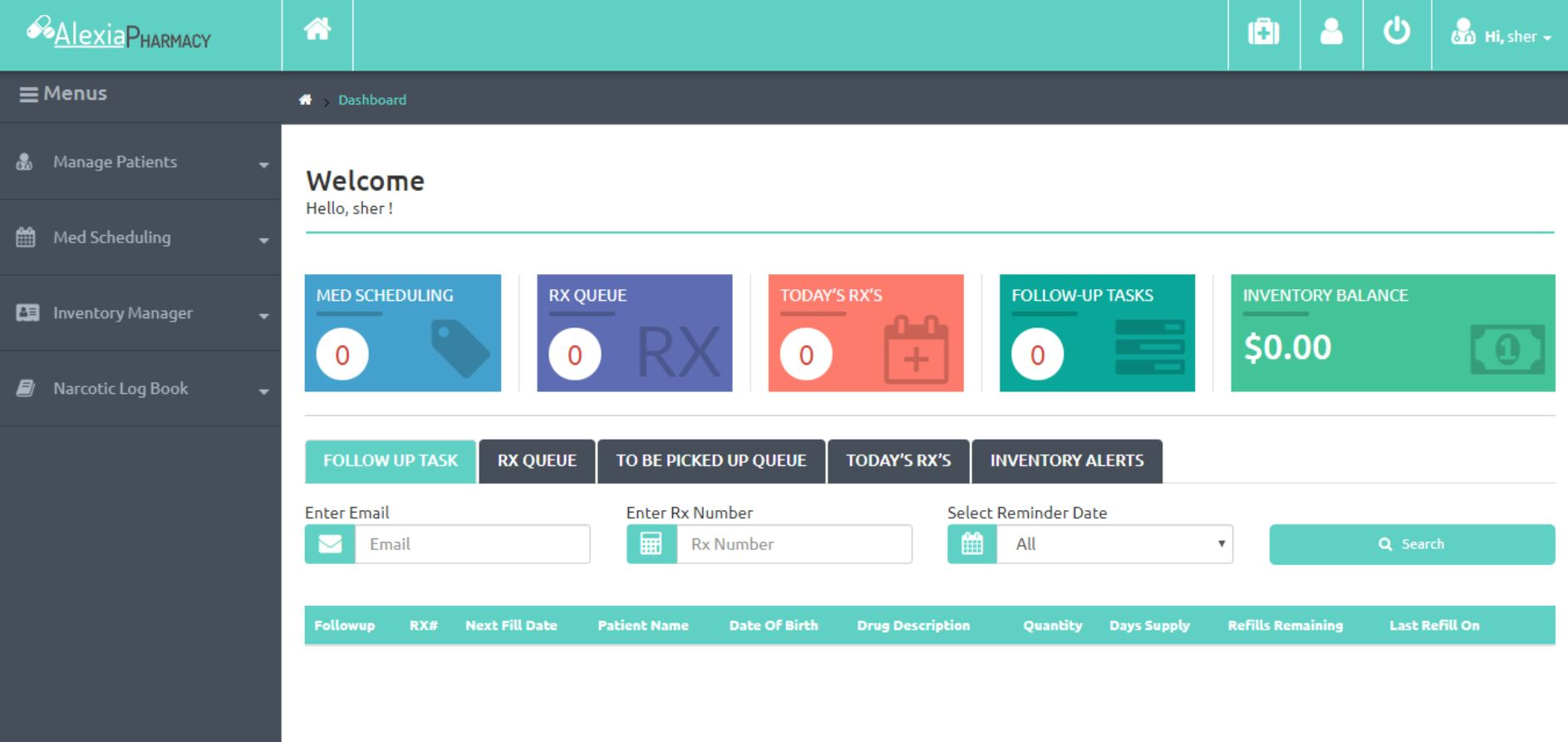 AlexiaHTC screenshot: AlexiaHtC dashboard