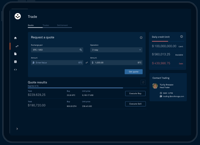 Anchorage Digital screenshot: Anchorage Digital self-service interface
