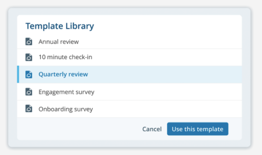 Launch engagement and feedback surveys using a ready-made template