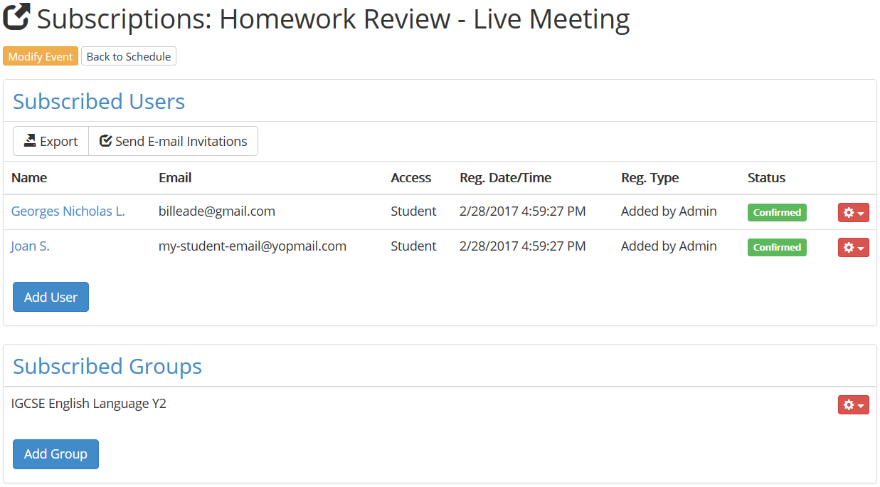 Electa Live subscribed users