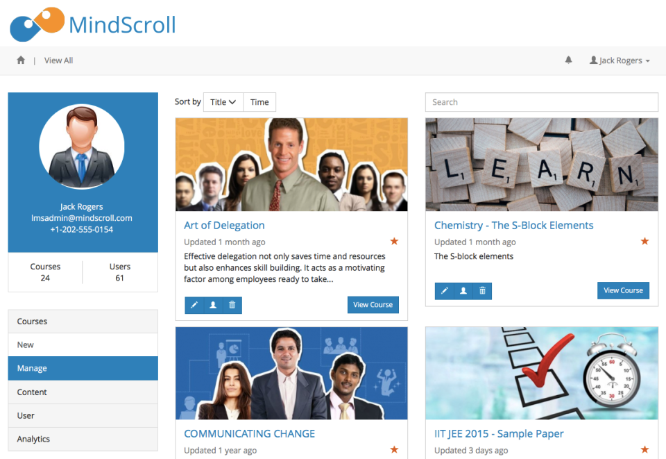 Mindscroll LMS screenshot: MindScroll LMS meetings