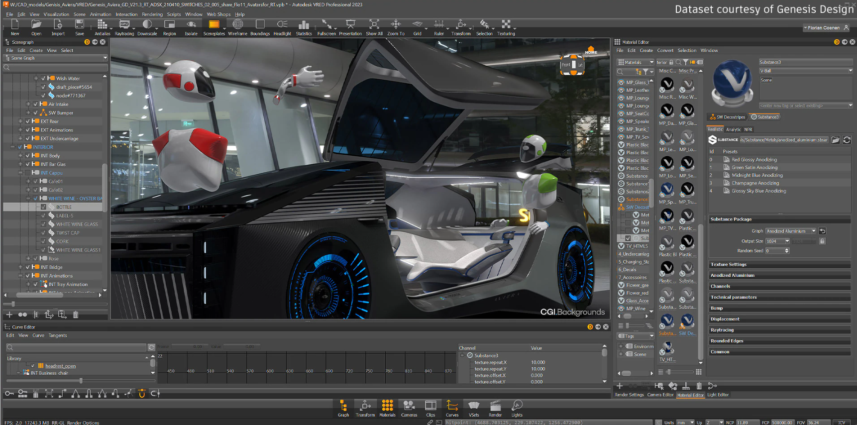 VRED screenshot: VRED sceneplates