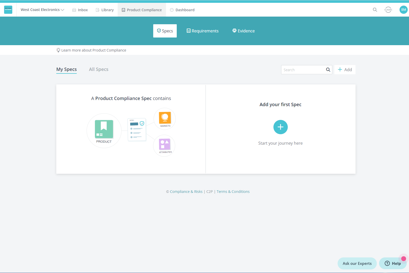 Define and manage your products and their regulatory requirements. Set their regulated attributes, markets and interested team members.-thumb