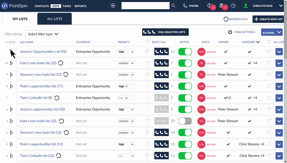 Track multiple leads