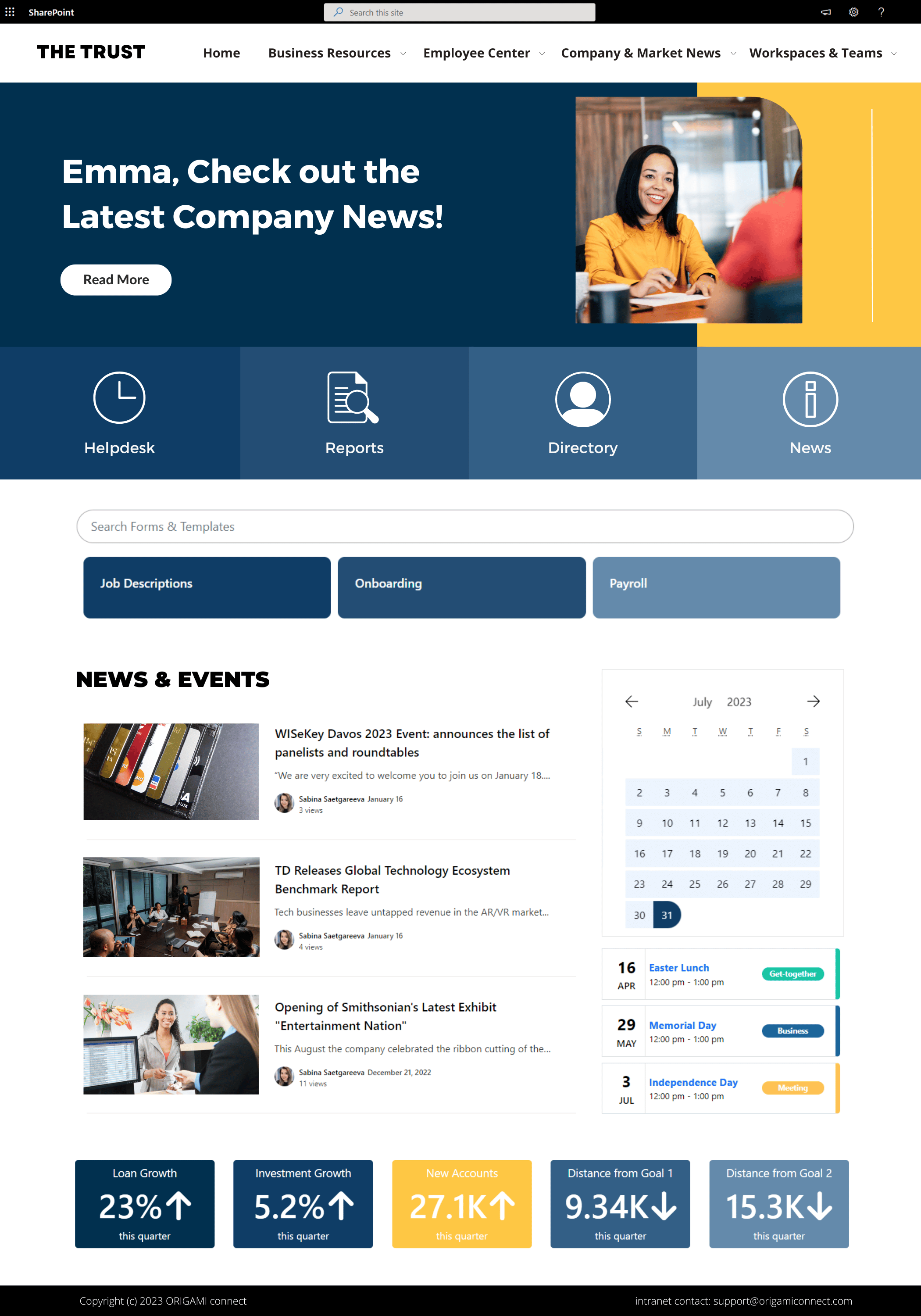 Company Intranet Homepage