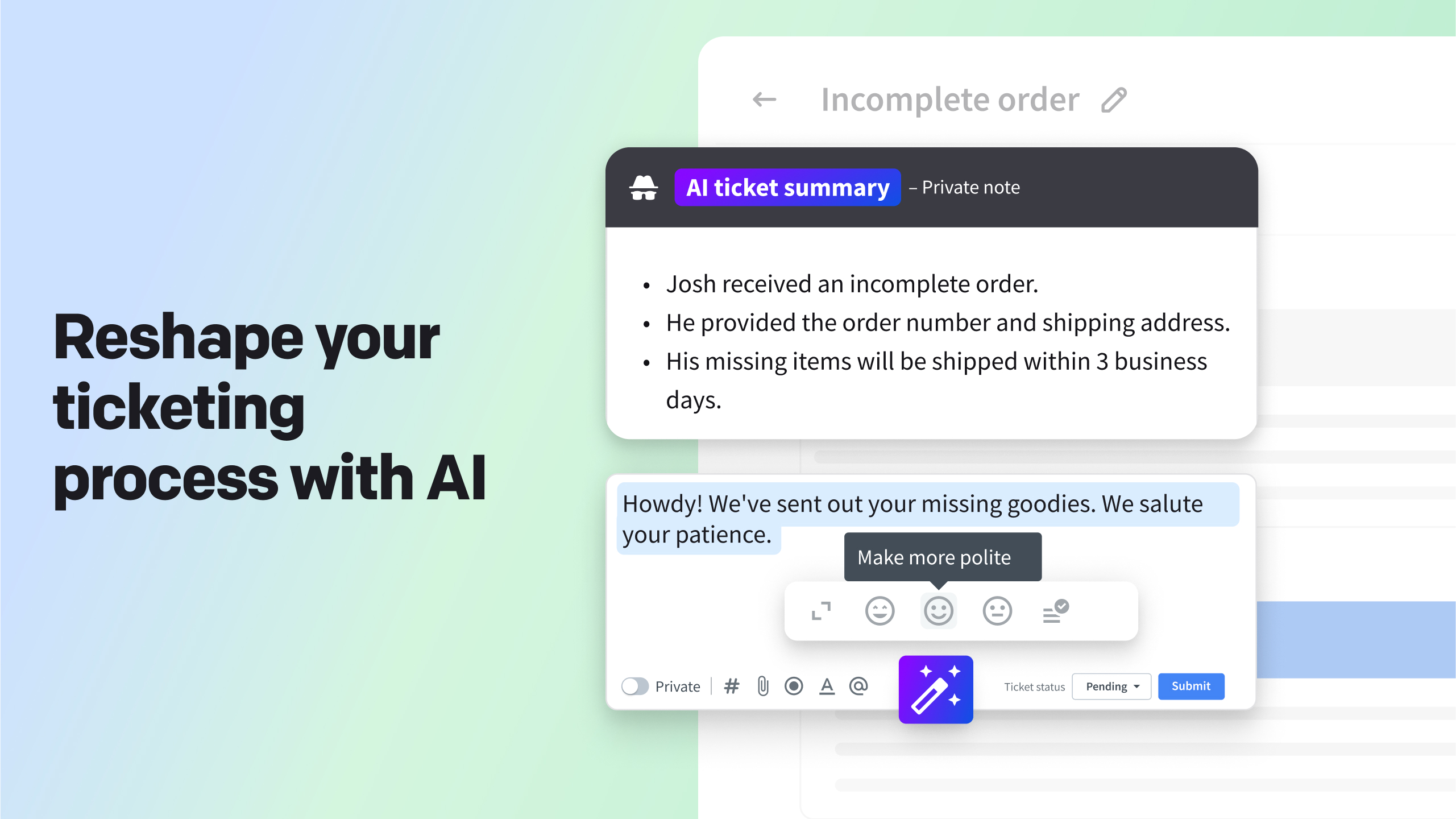 Reshape your ticketing process with AI