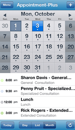 DaySmart Appointments Software - Mobile calendar